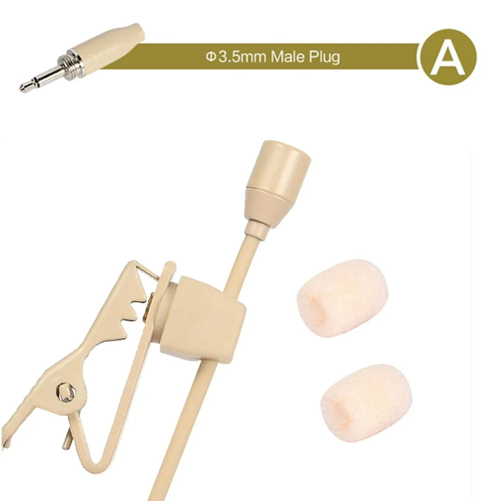 Lavalier Lapel Microphone Clip 3.5mm 3/4 Pin XLR Beige For Shure Wireless Wireless Audio Mic Clamps Accessories lavalier microphone clip
