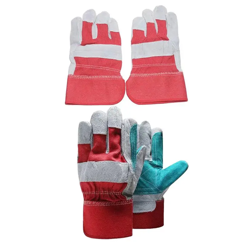 

Cowhide Gloves Cotton Lined Hand Protection Construction Gloves Weld Work Gloves Firm Grip Blacksmith Gloves For Gardening