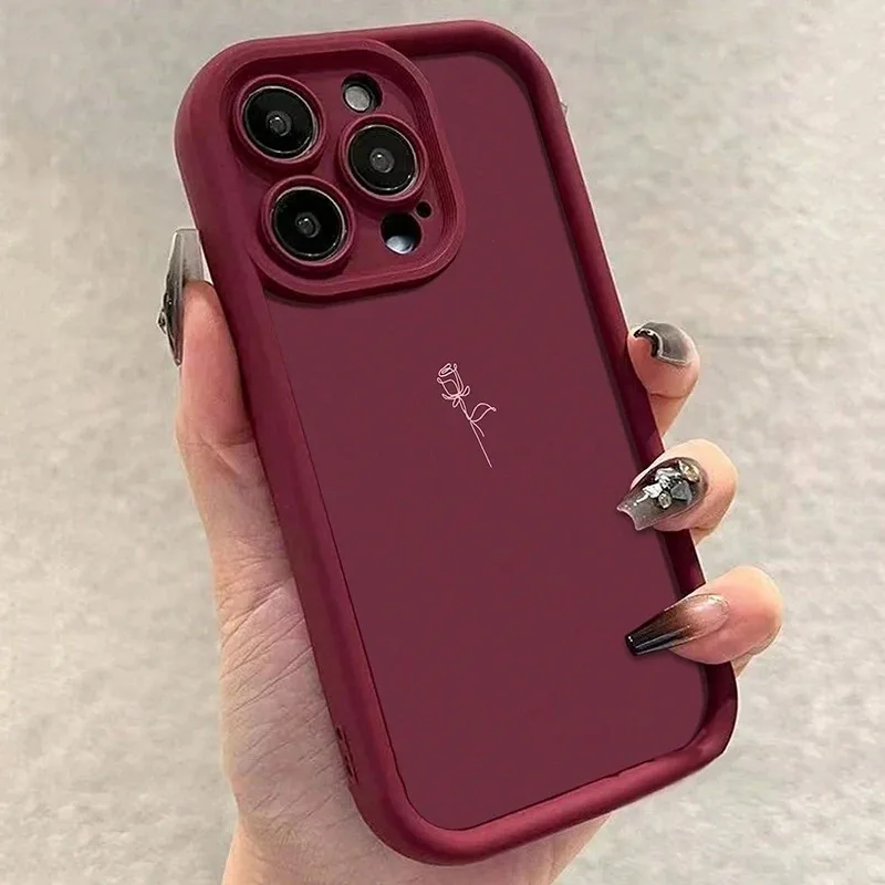 Pink Minimalist Line Design Phone Case - Elegant Soft Cover