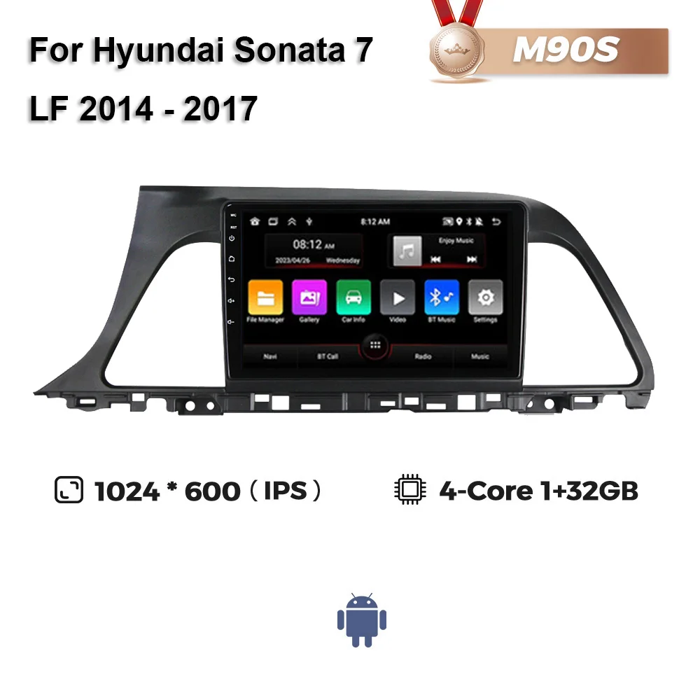 thumbnail image 1 of NaviFly 7862S 9" para Hyundai Sonata 7 LF 2014 - 2017 Android 12 Sistema inteligente para automóvil Todo en uno 8 + 256G 1280 * 720 Carplay DSP 4G, 1 of 5