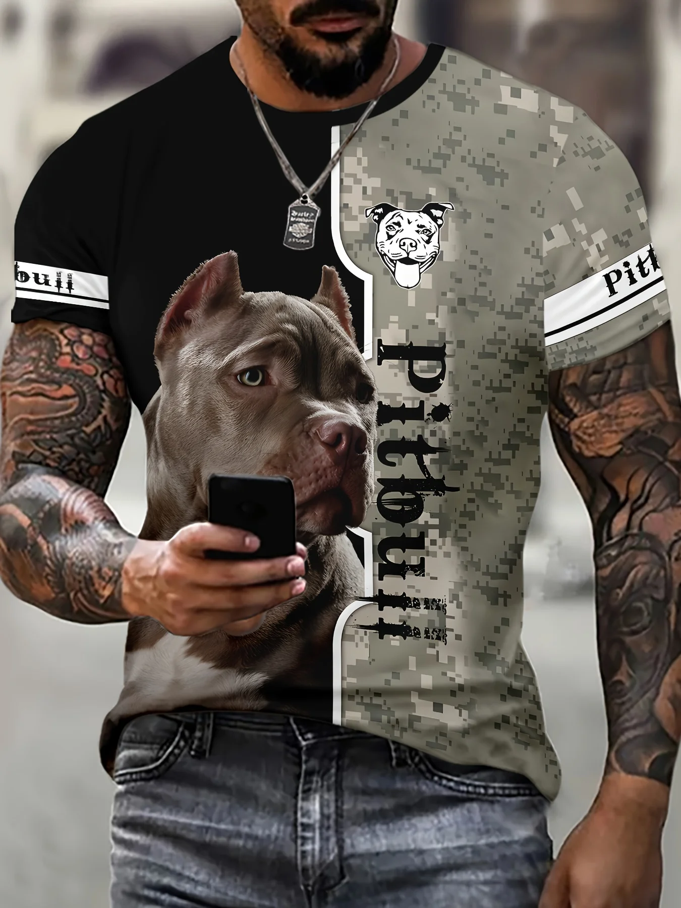 

Summer New 3D Printing Men's Animal T-shirt Comfortable T-shirt
