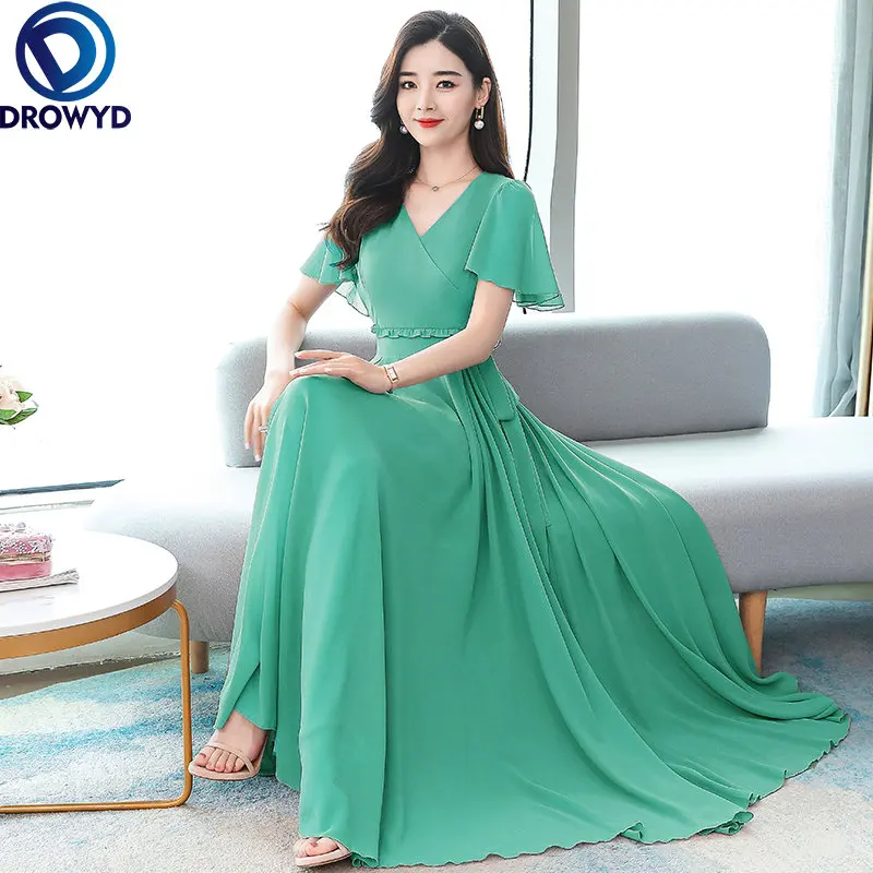 

Летние винтажные черные вечерние платья для выпускного, элегантные женские облегающие платья 2023, однотонное повседневное шифоновое пляжное платье макси в стиле бохо