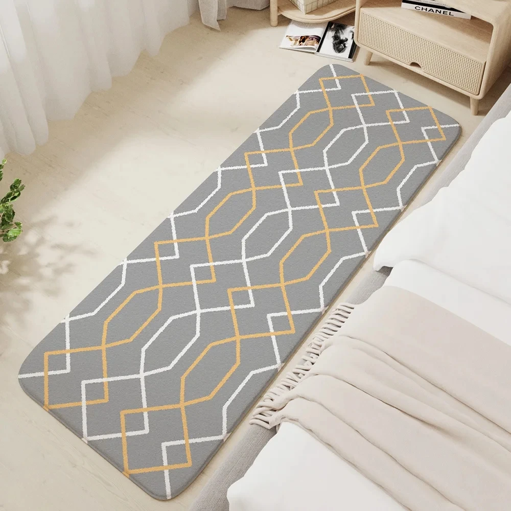 

Modern Oval Imitation Cashmere Carpet For Living Room Soft Bedside Rugs Large Bedroom Floor Mat Balcony Mats Simple Room Decor