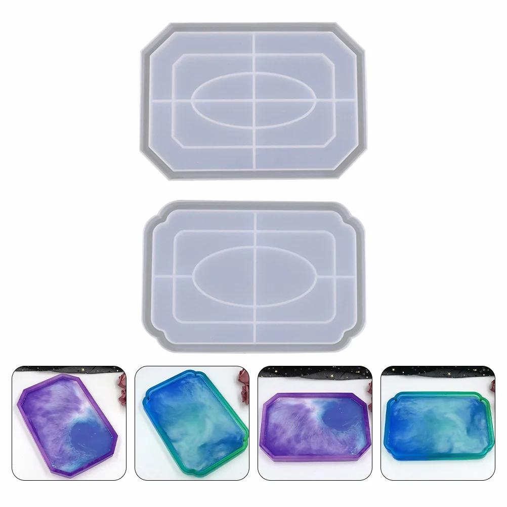 2 Pcs Tray Fruit Plate Mold Dish Casting Mold Epoxy Casting Molds Casting Silica Gel Resin Octagonal