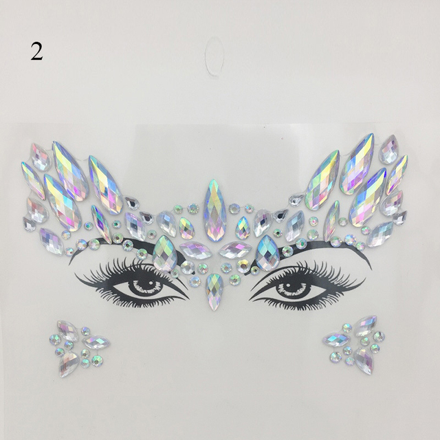 Crystal Tattoo Sticker Drill Stickers Eyes Sticker Party Face Stickers Face Decoration Diamond Masquerade Temporary Tattoo