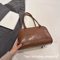 Women's Retro Solid Color Pu Leather Shoulder Bag with Multiple Pockets, Large Capacity, Exquisite and Fashionable Handbag - Image 2