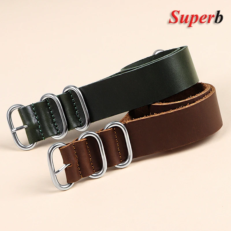 Premium Vintage Leather Watch Band - Cowhide Strap Replacement