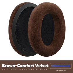 Premium Replacement Memory Foam Ear Pads, Enhanced Comfort Ear Cushions for Headphones (Brown Velvet)