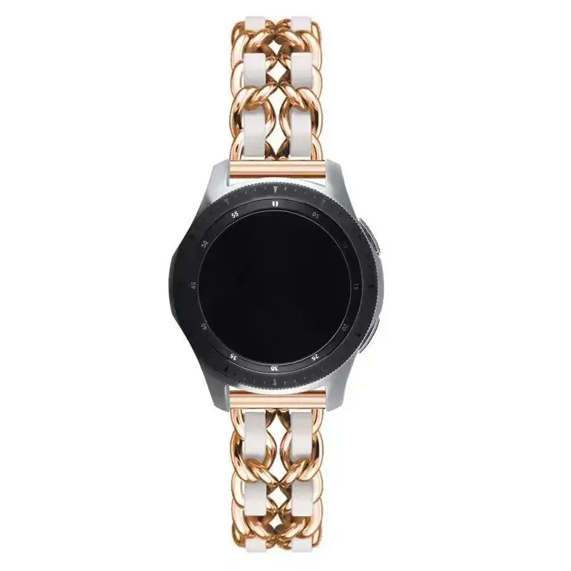 Luxurious Leather and Metal Watch Bracelet - 20mm/22mm Band