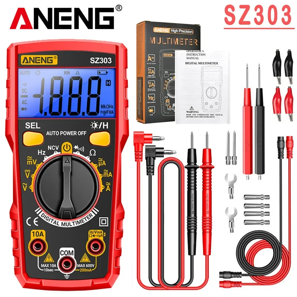 ANENG SZ303 1999 Count Digital Multimeter AC/DC Voltage Current Resistance High Precision Professional Electrical Tester Tools digital multimeter multimeter tester analog multimeter