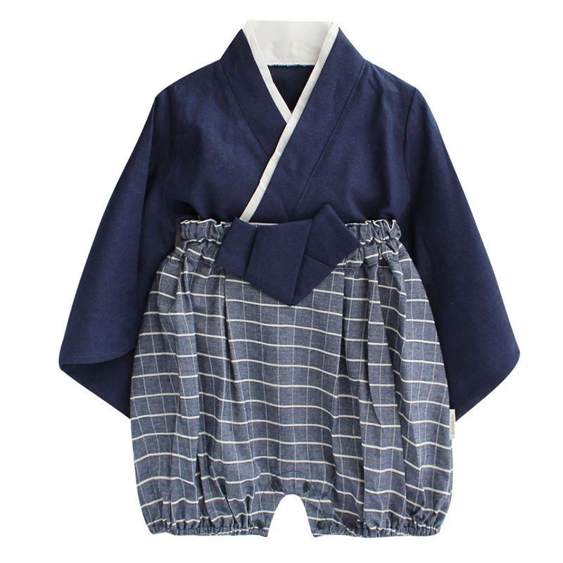 Retro Kimono Summer Baby Girl Clothing Tops Long Sleeve Bathrobe Japanese Newborn Baby Kimonos Unisex Playwear Outfits 2Pcs Sets