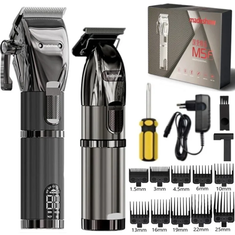 

Машинка для стрижки волос Madeshow M5F, профессиональный беспроводной триммер для мужчин, в коробке