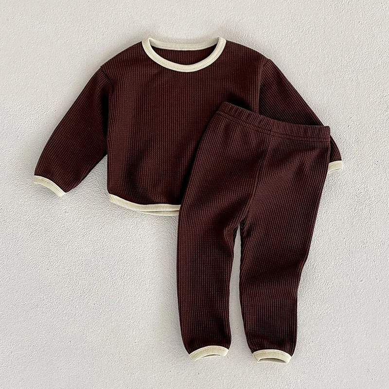 baby shirt clothing set 0-3 year old baby clothes autumn boys and girls striped long-sleeved pullover + shorts baby simple long-sleeved trousers suit Baby Clothing Set medium