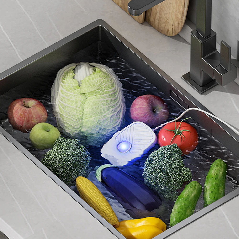 USB Fruit and Vegetable Purifier IPX7 Waterproof 5V Wireless Fruit Vegetable Purifier High-frequency Vibration for Kitchen Use
