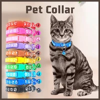 Fashion Pet Cats Collar Colorful Pattern Cute Bell Adjustable Collars For Cats Kitten DIY Ring Necklace Pet Accessories