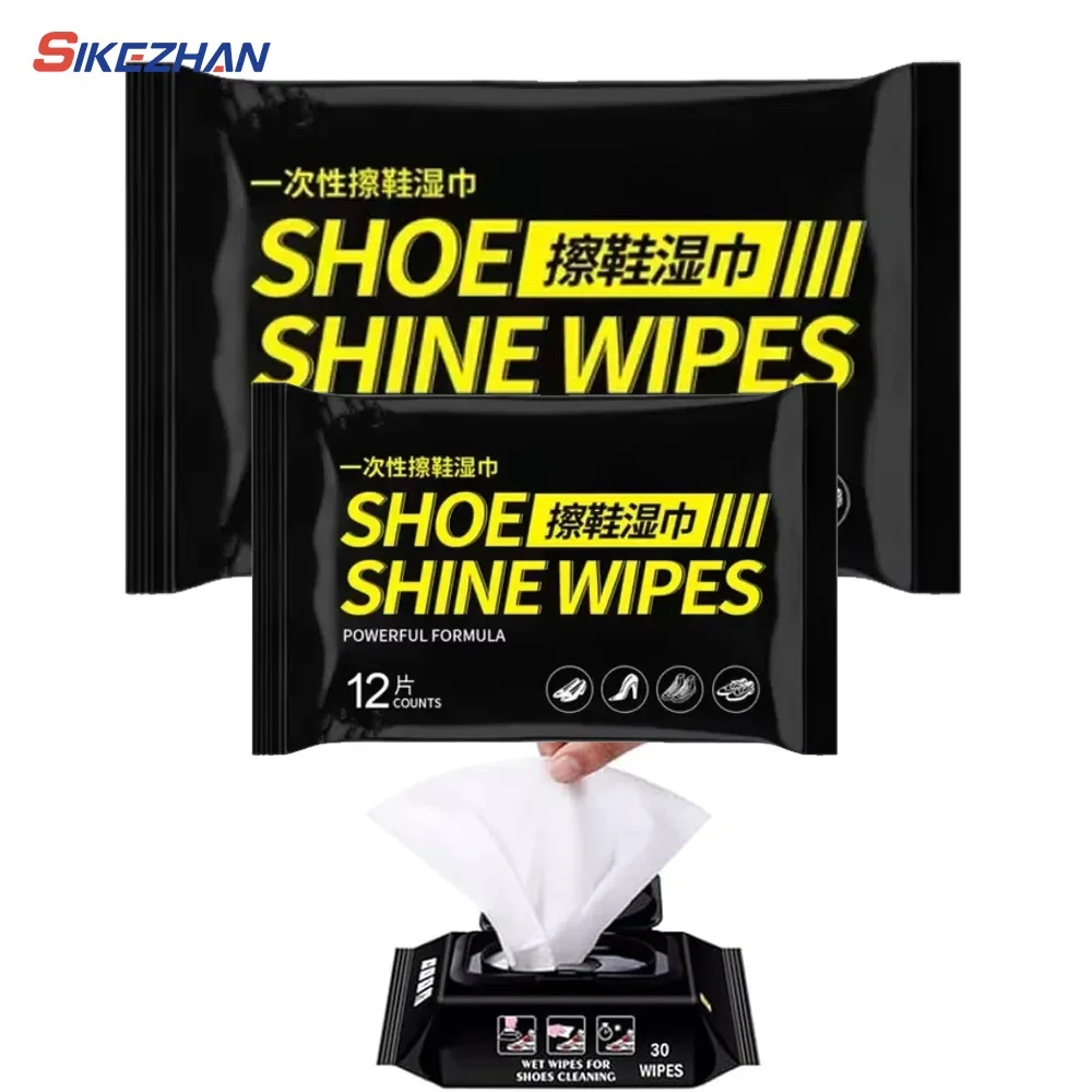 12/30Pcs/3Bag Disposable Shoe Wipes Small White Shoe Artifact Cleaning Tools Care Shoes Useful Fast Scrubbing Quick Clean Wipe