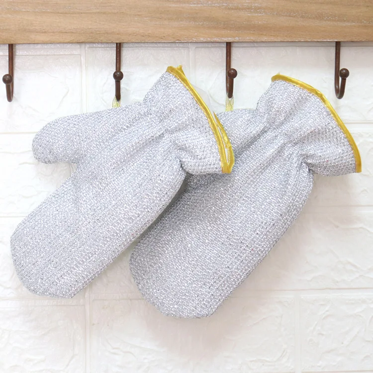 Housework Cleaning Gloves Steel Wire Ball Dishwashing Waterproof Brush Oil Bowl Artifact