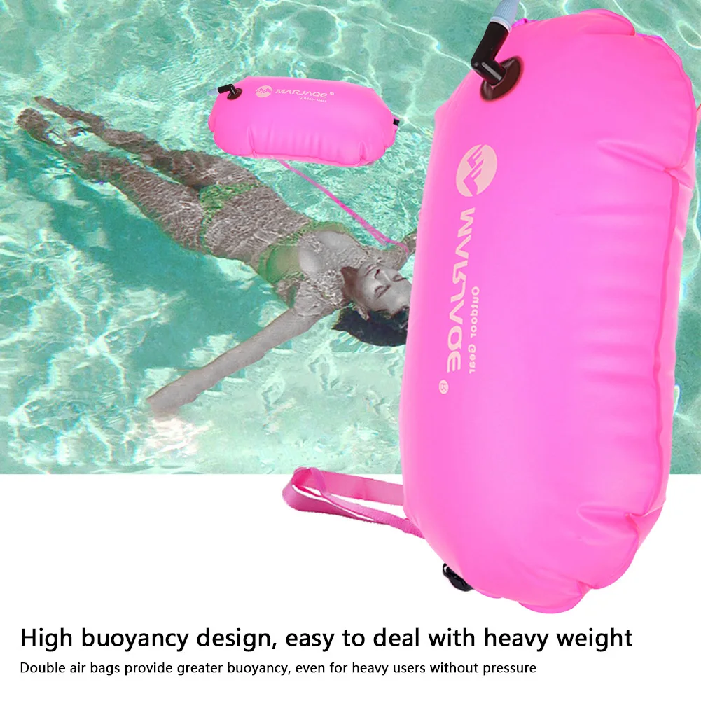 Swimming Buoy Float Air Dry Bags PVC Safety Inflatable Water Sport Floating Bag with Large Air Filling Nozzle 48x29cm
