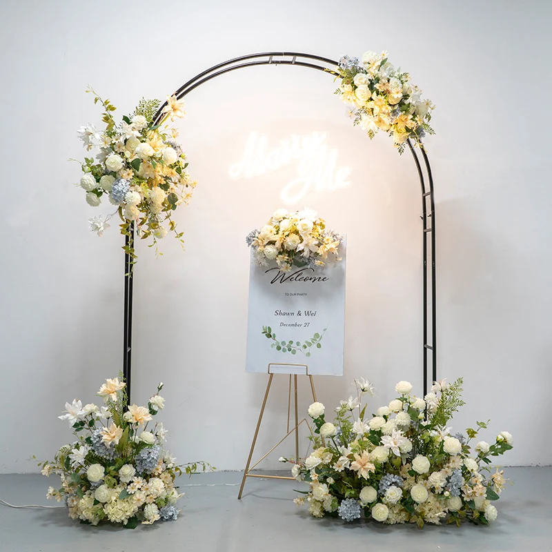 

Flower Row Wedding Background Arch Decoration Hanging Flower Arrangement Road Guide Floor Flower Party Props