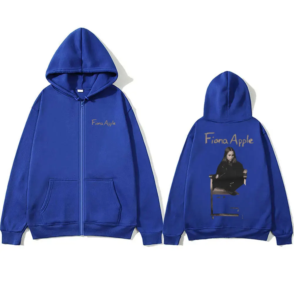 Singer Fiona Apple Graphic Print Zip Up Hoodie Men Women's Fashion Hip Hop Oversized Zip Up Jacket Unisex Ulzzang Zipper Hoodies