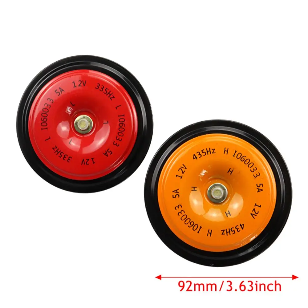 Hella 2Pcs Car Horn Compact Multi-Color 12V Disc Electric Air Horn Kit Dual  Tone Super Loud Alarm Motorcycle Truck Warning Tool