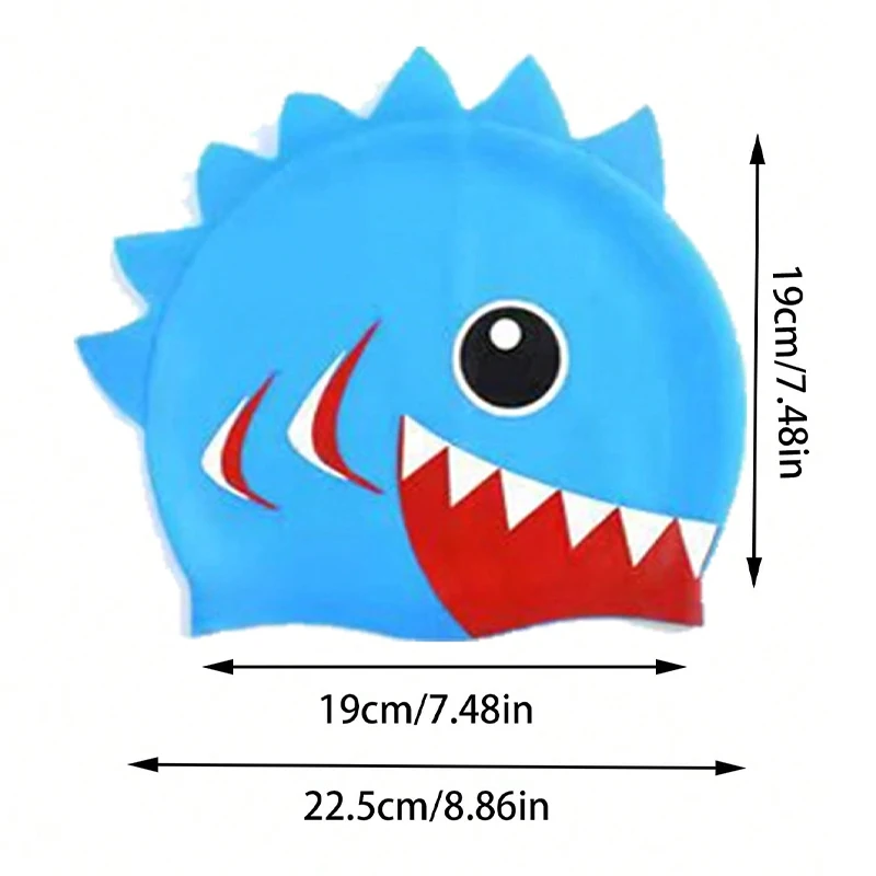 Children's Cartoon Silicone Swimming Hat Shark Silicone Swimming Hat Butler Head Cute Personalized Printed swimming cap