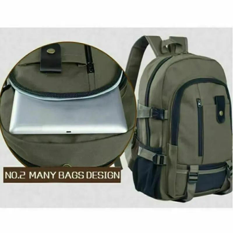 Travel Backpack Outdoor Sports Mountaineering Bag Zipper Adjustable Belt Camping School for Men