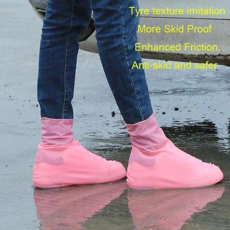 Reusable Non-slip Silicone Shoes Covers Outdoor Rain Boot Overshoes Wear-resistant Rain Boots Waterproof Rainy Day Shoe Cover