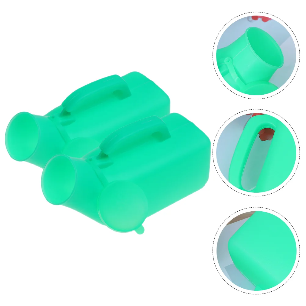 

2 Pcs Mens Urinal Male Portable Potty for Adults Supply Travel Urine Container Plastic Thickened Man