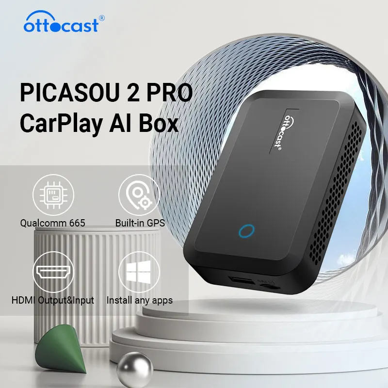 Ottocast Picasou 2 Pro CarPlay Ai Box Wireless Car Play Android Auto ...