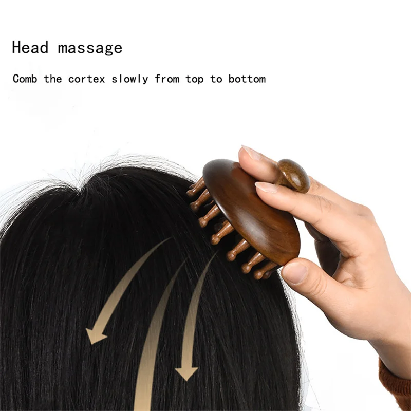 Sandalwood Disc Wooden Massage Scalp Wide Tooth Scalp Comb Round Tip Tool Wet Dry Hair Massage Comb hair brush comb,hair comb,hair comb set