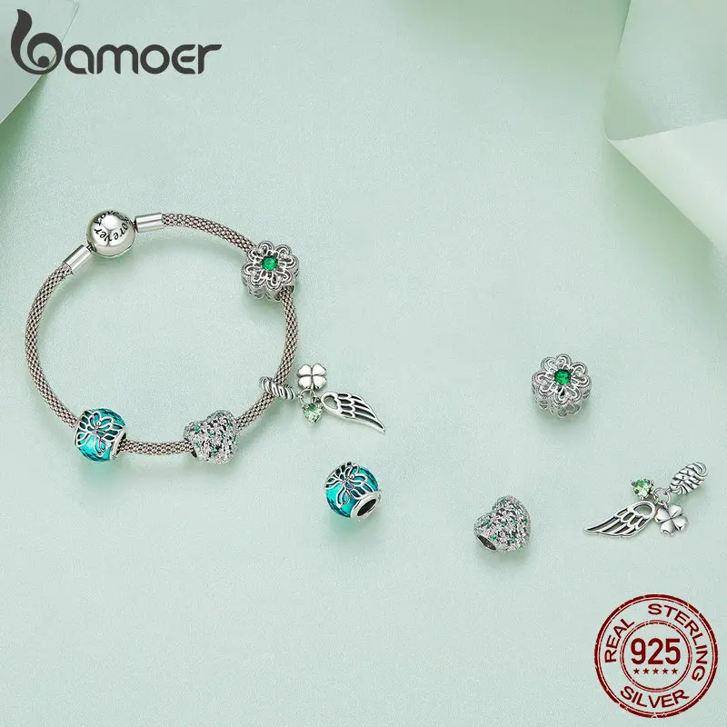 Bamoer European S925 Sterling Silver Hollow Spacer Charm For Bracelet Jewelry Bamoer European S925 Sterling Silver Hollow Spacer Charm For Bracelet Jewelry