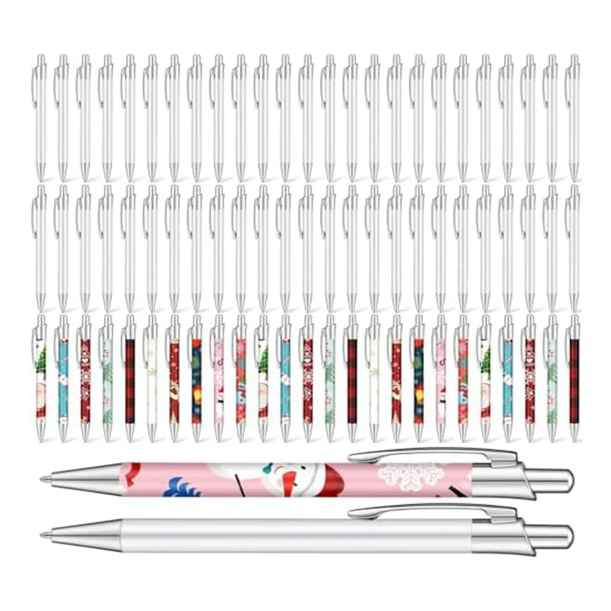 

50Pcs Sublimation Pen Blank Heat Transfer Pens Sublimation Ballpoint Pens with Shrink Wrap School Supplies for Office