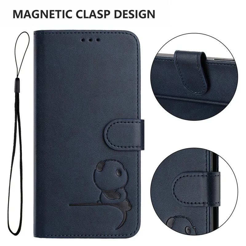 Premium Flip Leather Wallet Case with RFID Protection and Magnetic Stand