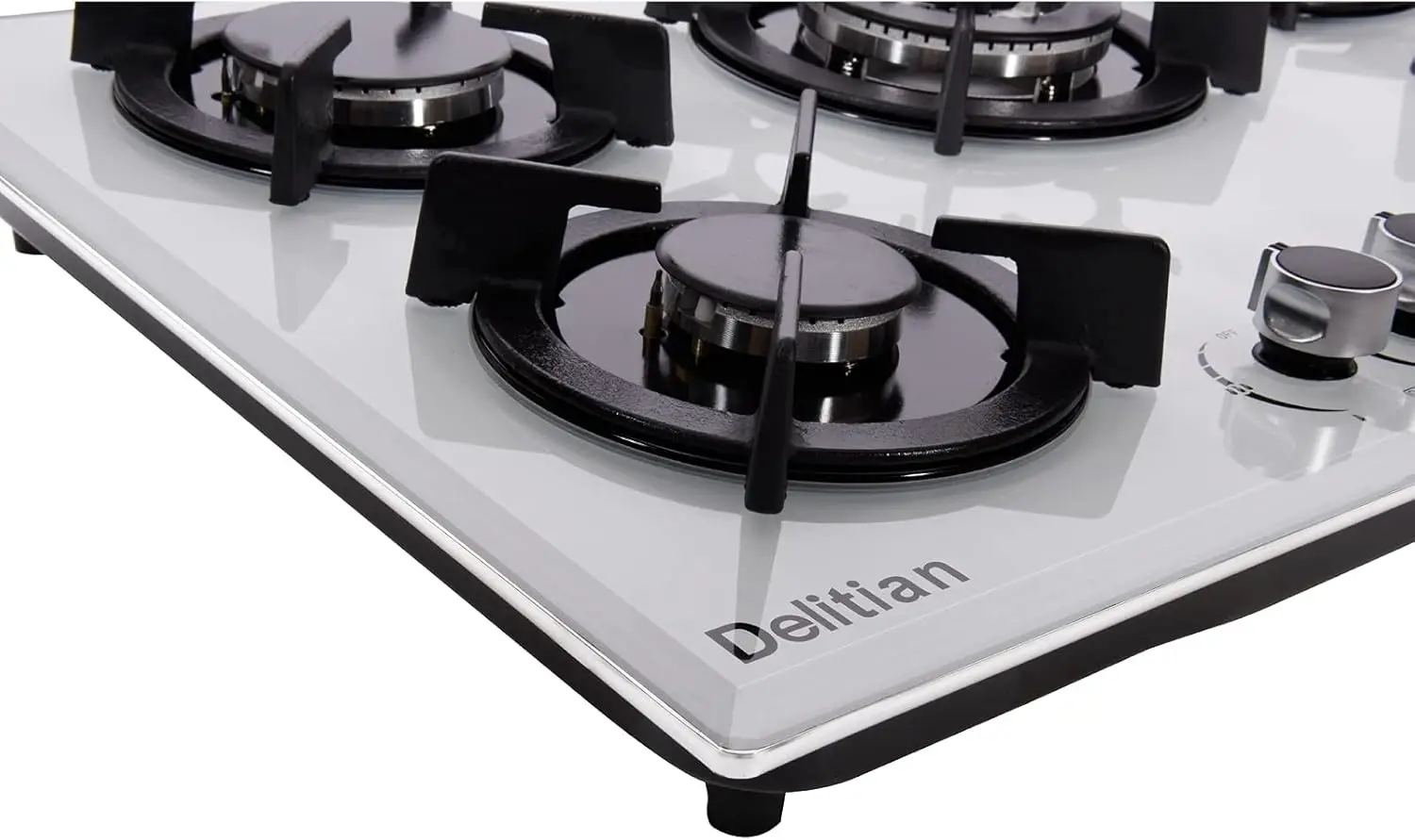 Gas Cooktop Tempered Glass Stovetop 5 Gas Burners LPG/NG Convertible Stove Thermocouple Protection 30 Inch