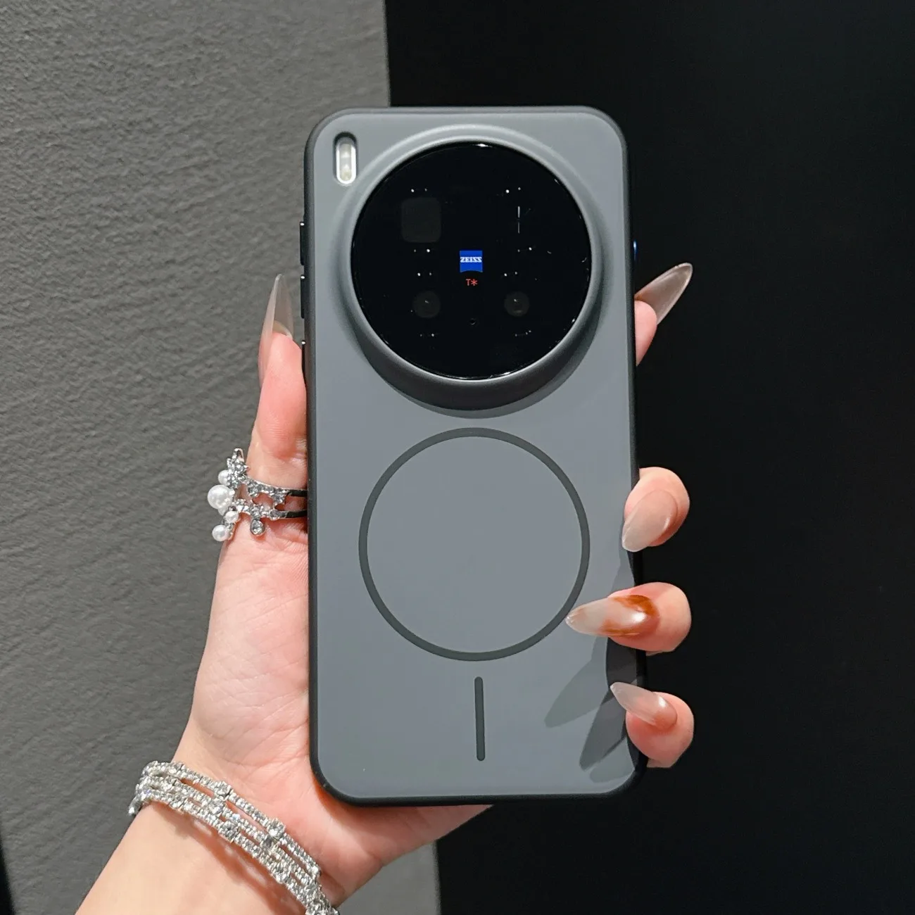 Luxury Matte Magnetic Phone Case with Wireless Charging and Shockproof Bumper