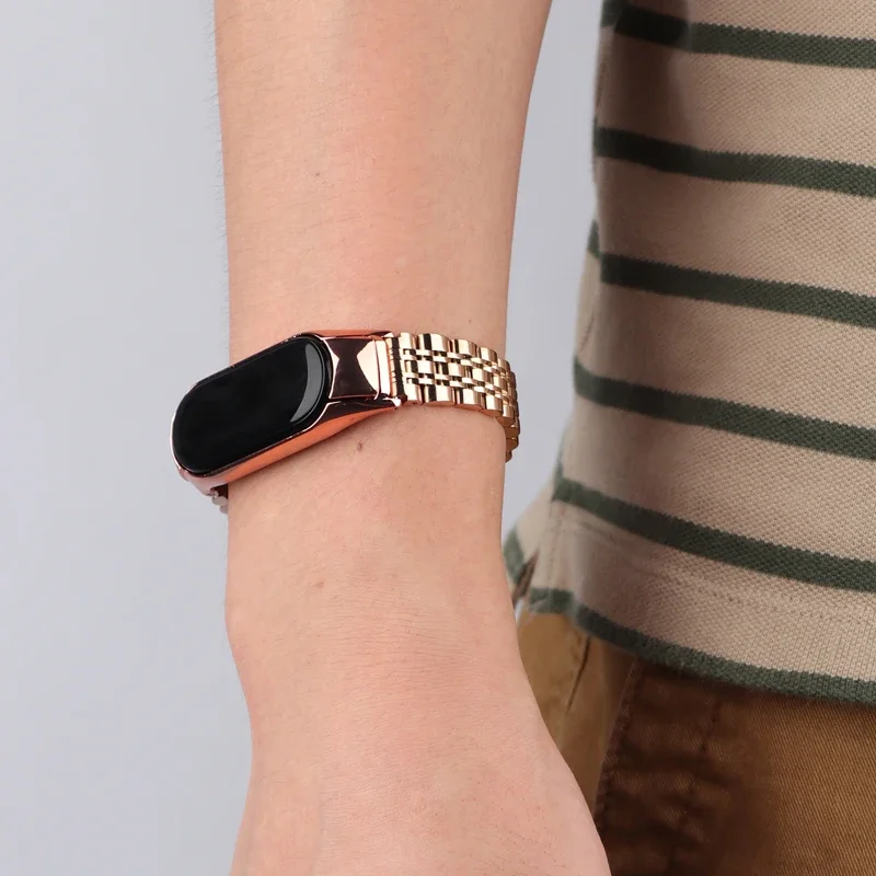 Metal Strap for Xiao Mi Band 8 7 6 5 4 Stainless Steel Bracelet Wristband for Miband 8 Smart Watch Replacement Miband 7 Correa