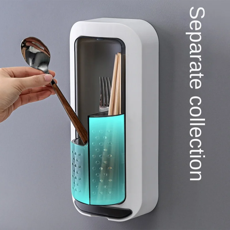 

Light Luxury Rotating Home Chopstick CageKitchen Cutlery & Spoon Holder Chopstic Drainable Wall Mounted Holder Organizer