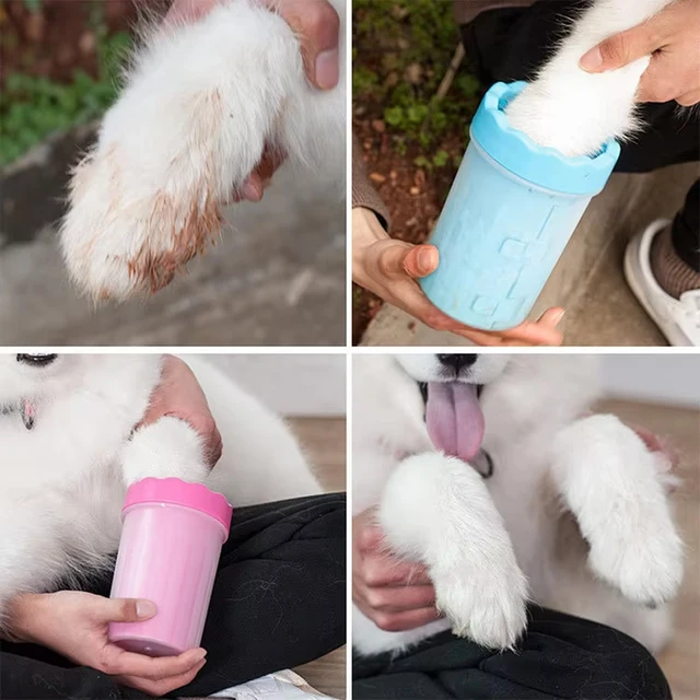 1Pc Pet Plastic Foot Wash Cup S L XL Large size silicone brush Dog cat clean foot mud removable cleaning Foot 5