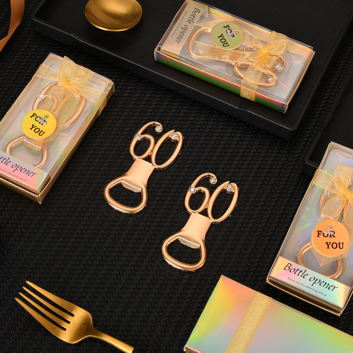 Birthday Gift Party Gift Golden Number 60 Bottle Opener Event Promotion Beer Start
