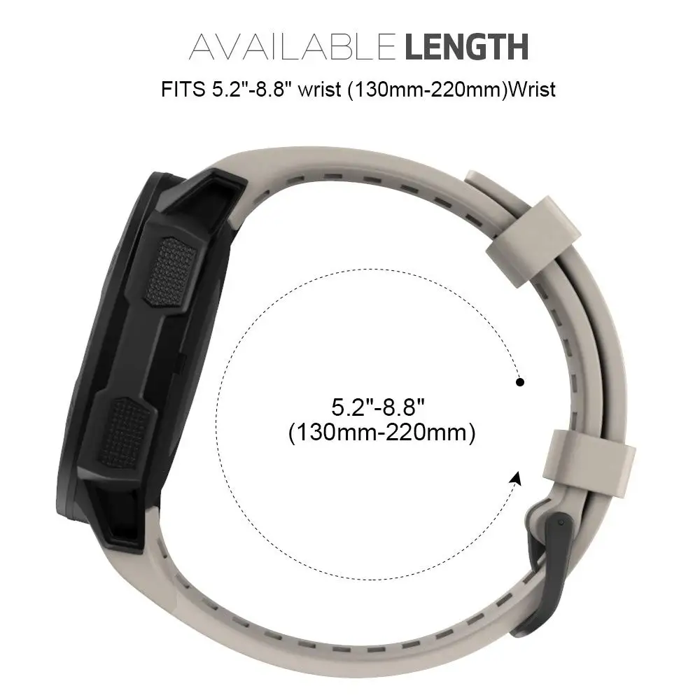 Garmin Soft Silicone Fashion Watch Band Bracelet - Replaceable Rubber Wristband