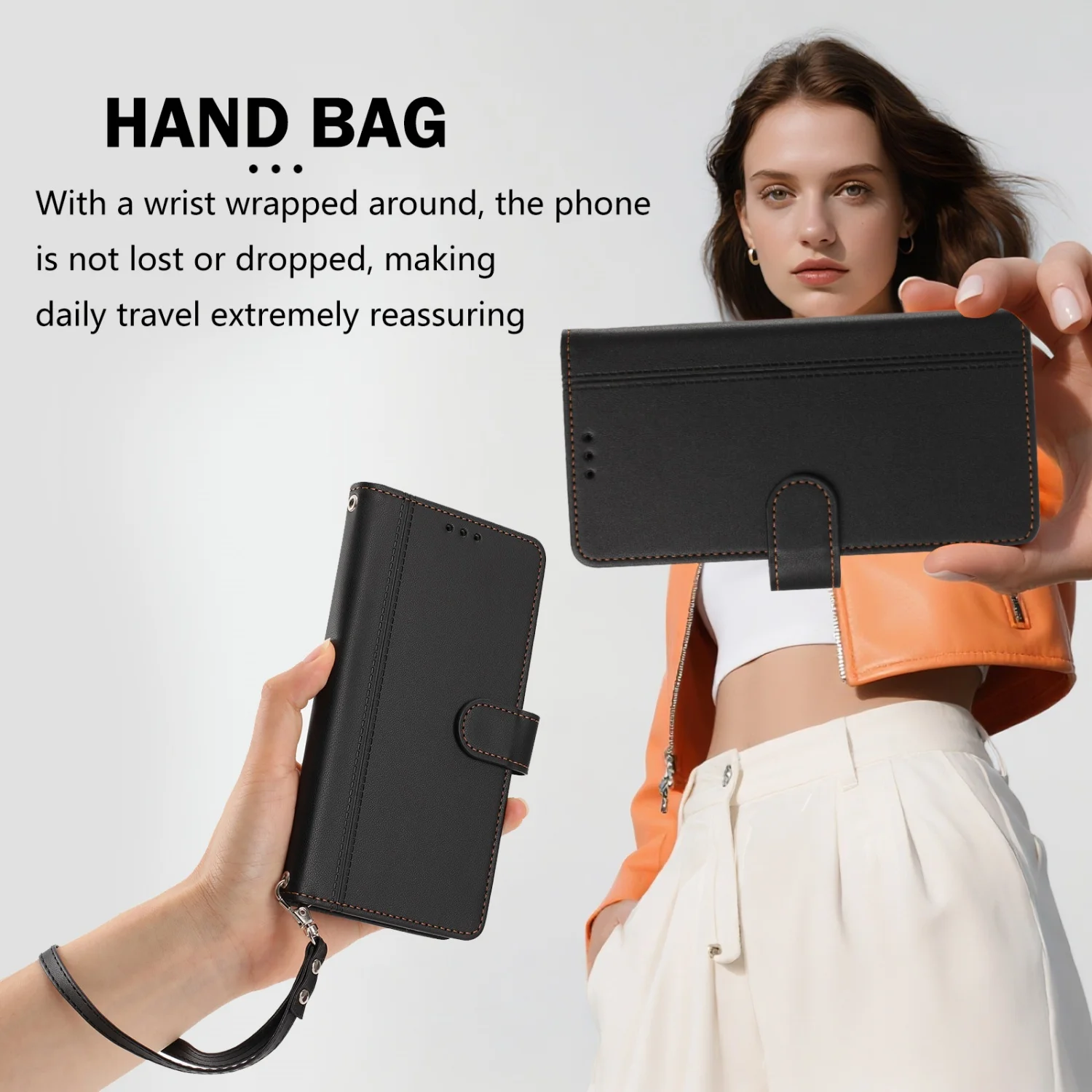 Premium PU Leather Flip Phone Case with Card Holder and Wallet Cover