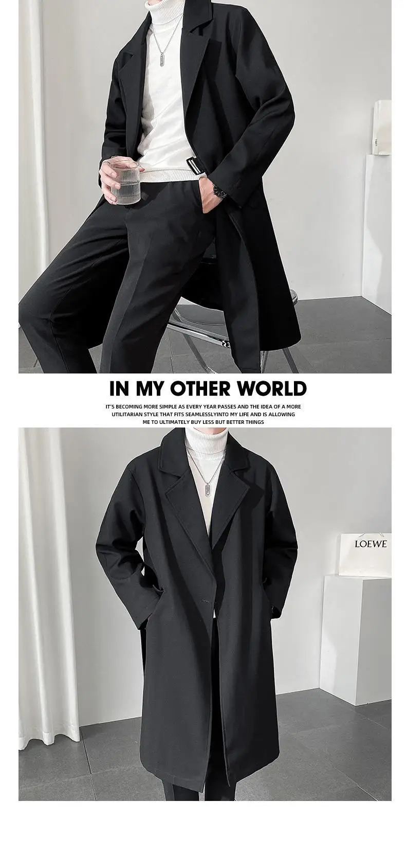 Men's Casual Trench Coat