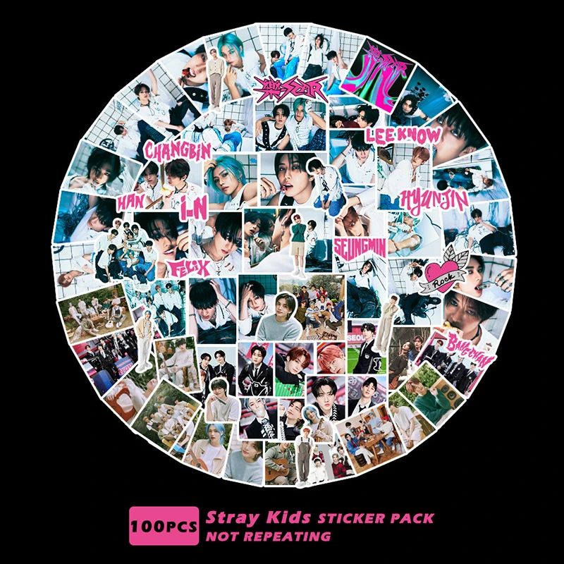 100pcs/set Kpop Stray Kids Stickers New Album Korean Fashion Cute Group Photo Prints Pictures Fans Gift