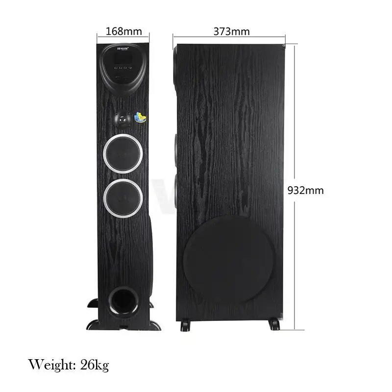 A Pair High-power 10 Inch Floor-standing Three-way Speaker 2.1 With Dual Bass Home Theater Hifi Bluetooth Active Speaker 200W