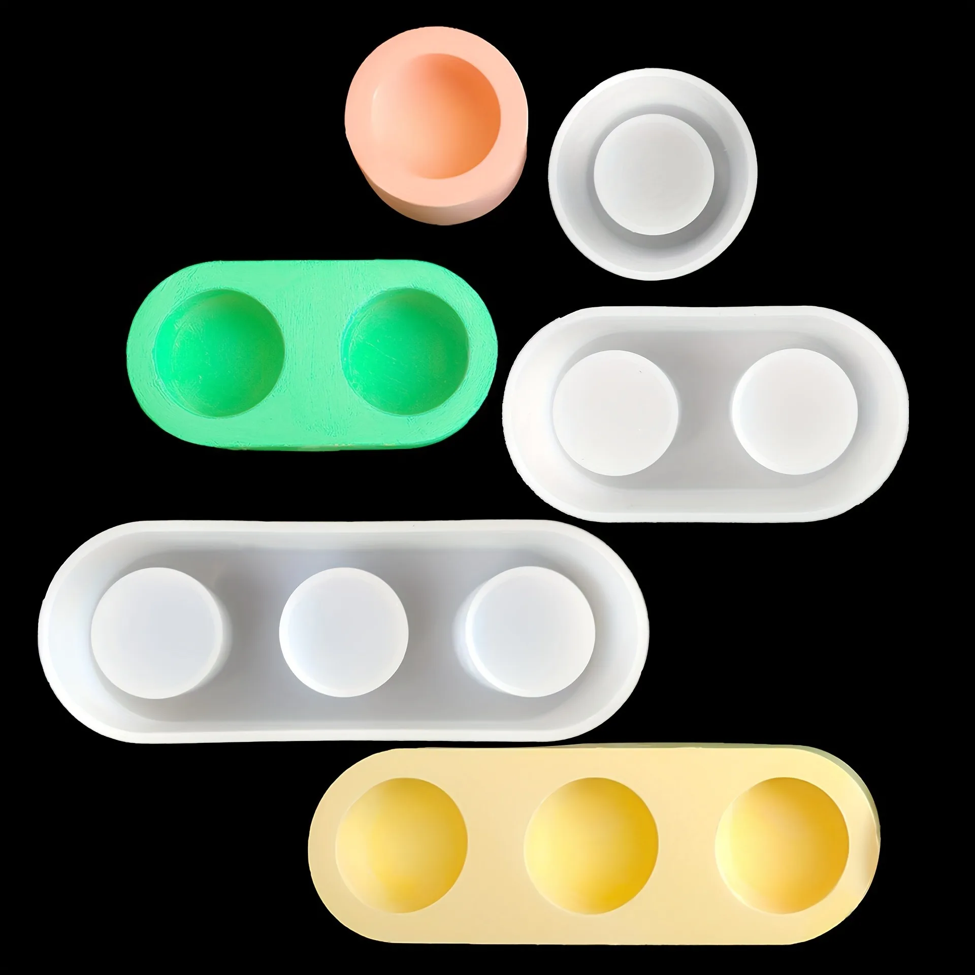 قالب سيليكون لحامل شموع الجبس - راتينج DIY، طين بو...