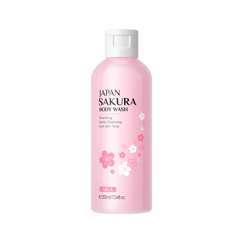 LAIKOU Sakura Body Wash Shower Gels Lotion 200ml Smooth Gentle Cleansing Moisturizing Brighten Shrink Pores Skin Care Repaire body wash