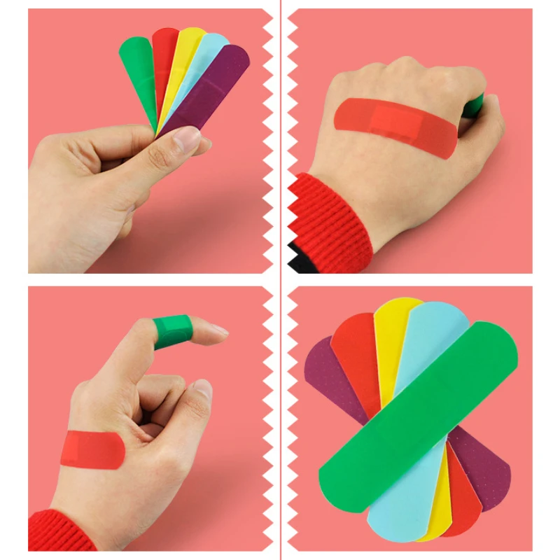 

50 Pcs/set 76*19mm Colorful PE Waterproof Bandages Breathable Band Aids for Kids Bandage First Aid Kit Band Aid Supplies
