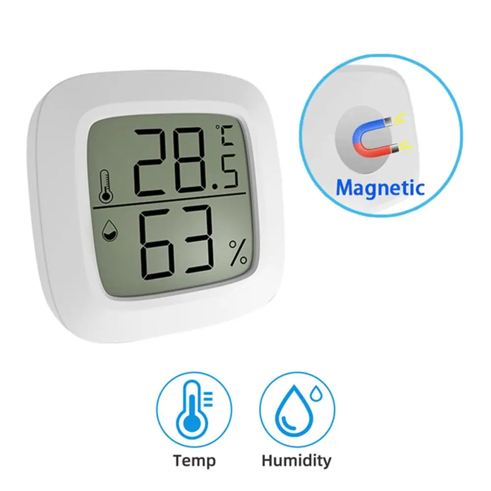 Magnetic Mini LCD Digital Room Thermometer Temperature Sensor Humidity Meter Indoor Hygrometer Gauge Weather Station 2