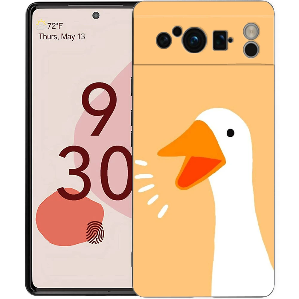 Adorable Goose and Duck-Themed Shockproof Silicone Phone Case Cover